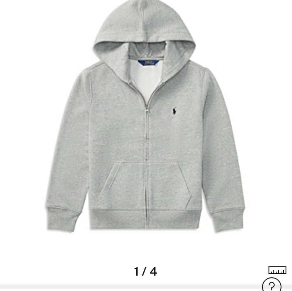 NWT Polo Ralph Lauren Boys Classic Full-zip Hooded Sweatshirt  - heather grey